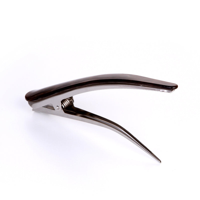 [Australia] - 2PCS:Duck Teeth Bows Hair Clips Hair Grip Crocodile Accessories Hairpins Chic Styling Claw Hair Barrettes Makeover Pinch Clip - Classic (Light brown+Dark brown) Light brown+Dark brown 