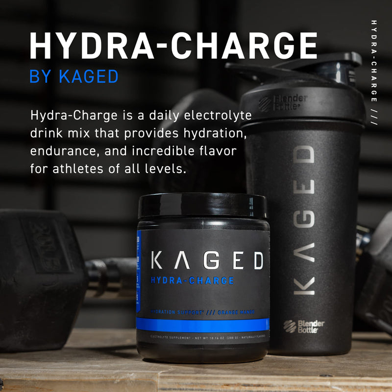 [Australia] - Electrolytes, Kaged Muscle Hydra-Charge Premium Electrolyte Powder, Hydration Electrolyte Powder, Pre Workout, Post Workout, Intra Workout, Orange Mango, 60 Servings, Clear 60 Servings (Scoop) 