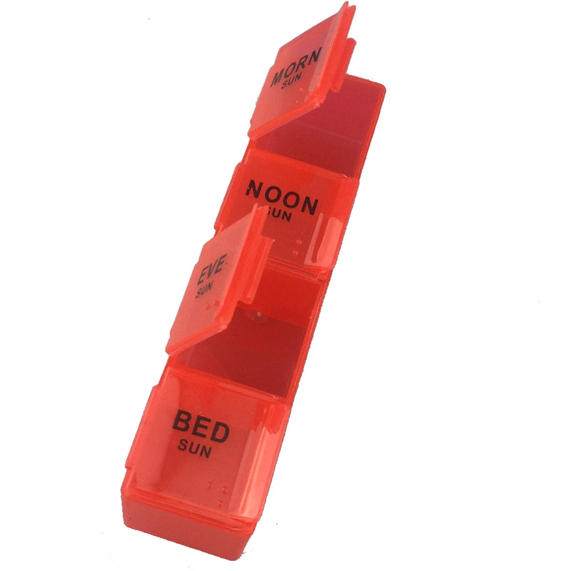 [Australia] - JFA Medical Weekly Small Travel Pill Box Organiser/Reminder for Medicines Supplements, Vitamins, 7days, 4 compartments per Day – Morning, Noon, Evening and Bed. 