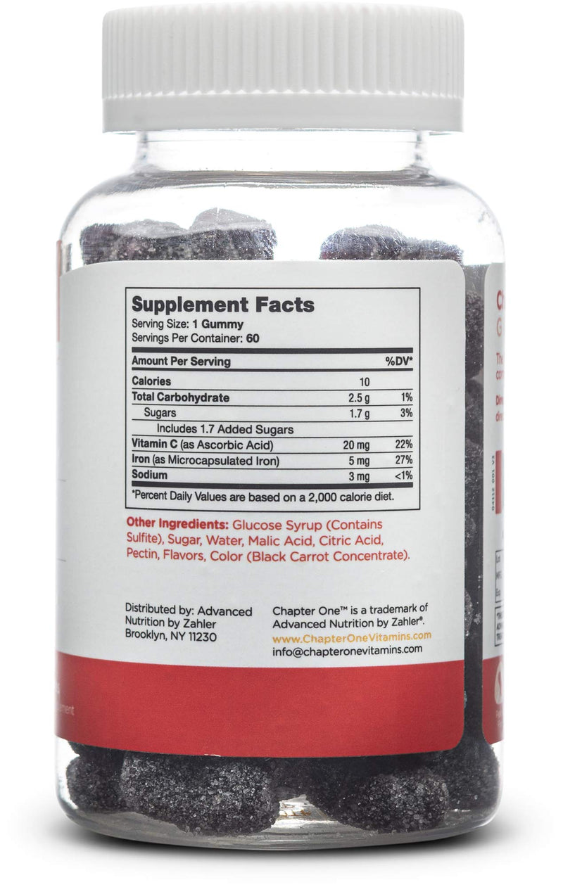 [Australia] - Chapter One Iron Gummies, Iron with Vitamin C, Kosher, 60 Flavored Gummies 