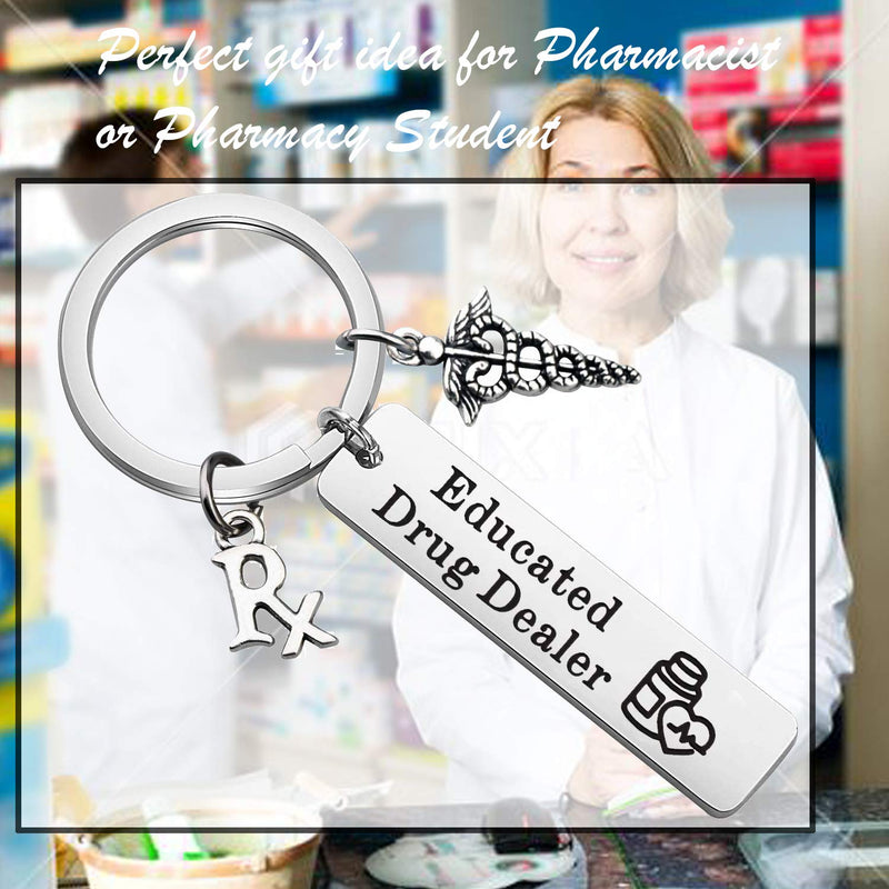 [Australia] - Lywjyb Birdgot Pharmacist Gift RX Gift Funny Pharmacy Student Gift Pharmacy Shool Graduation Gift Educated Drug Dealer Pharmacist Keychain Pharmacist Graduation Gift 