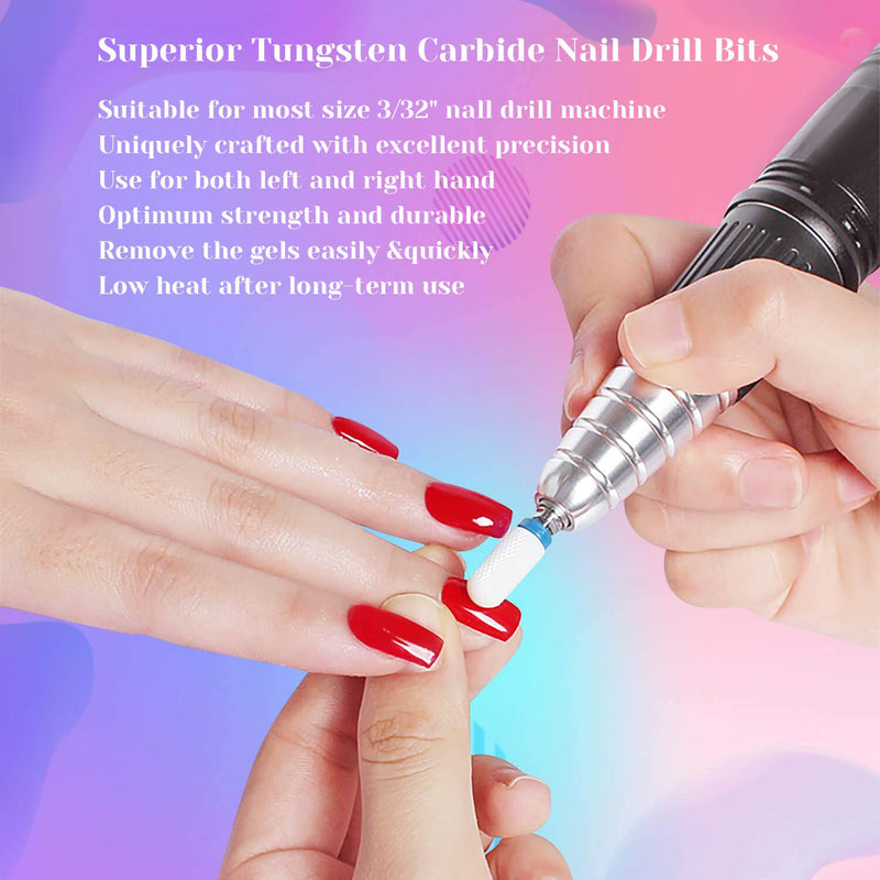 [Australia] - Drill Bits for Nails, Flasoo 12Pcs Nail Drill Bit Set Cuticle Bit for Acrylic Nail Gel Nail, Fine Grits Efile Bits for Electric Manicure Machine Home Salon Use 