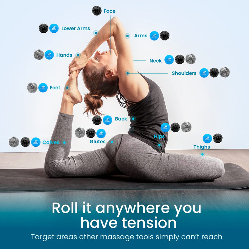 [Australia] - Beenax Massage Ball (Set of 3) - Perfect for Deep Tissue, Muscle Recovery, Trigger Point, Myofascial Release, Plantar Fasciitis and Muscle Relief - Designed to Relieve Stress and Relax Tight Muscles Blue 