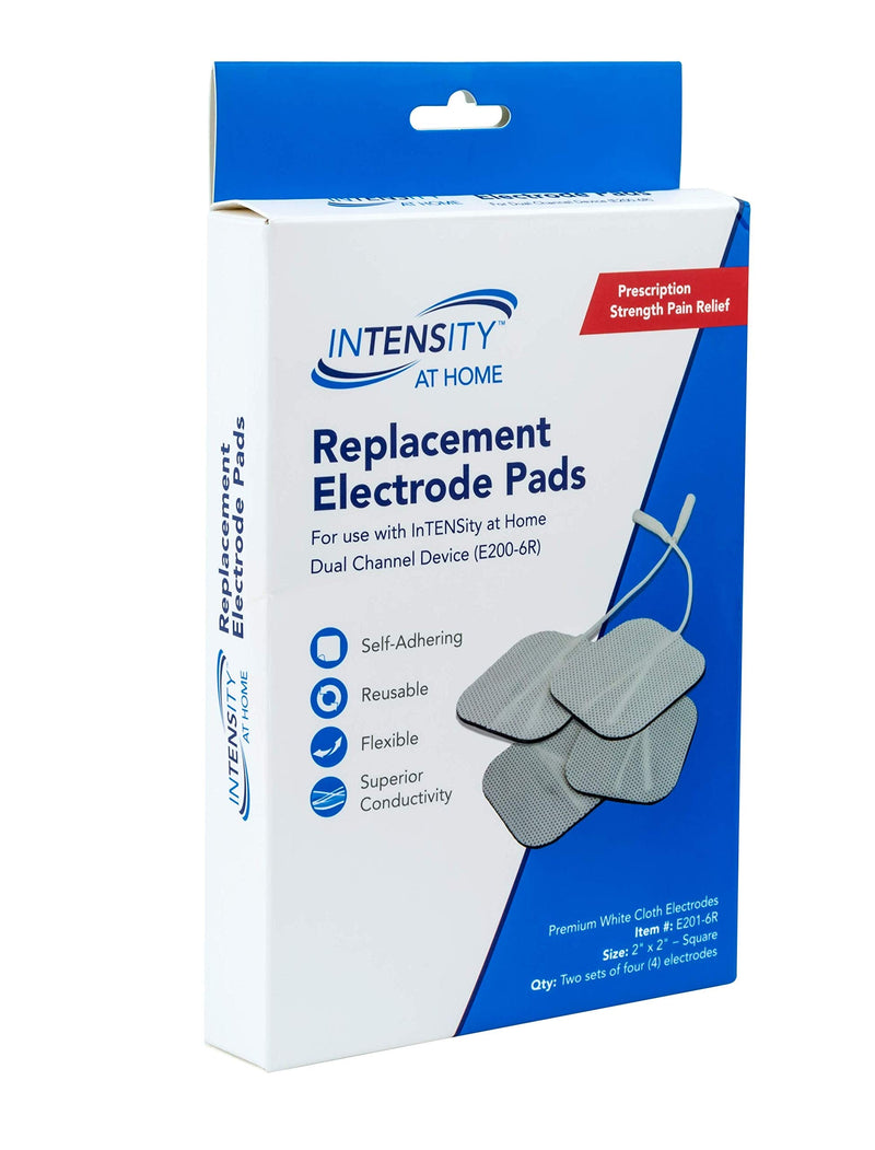 [Australia] - Intensity at Home TENS Unit Pads - Premium OTC TENS Unit Replacement Pads, 2" X 2", Compatible with Most TENS Machines, Replacement Tens Electrodes Value Pack, 8 Count 