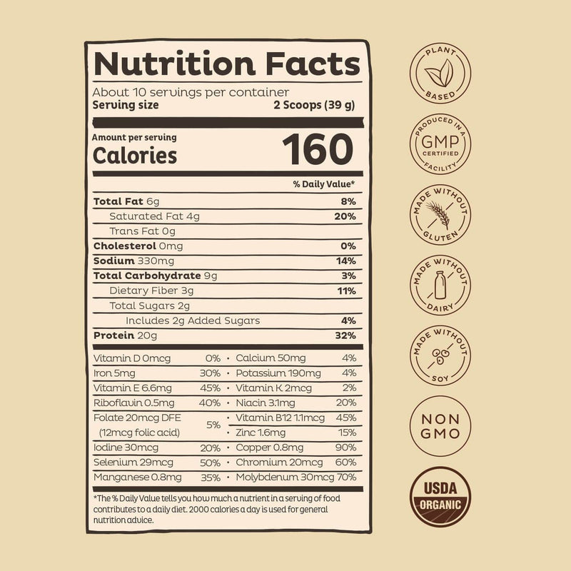 [Australia] - KOS Vegan Protein Powder, Chocolate - Low Carb Pea Protein Blend - Plant Based Protein Powder - USDA Organic, Keto, Gluten, Soy & Dairy Free - Meal Replacement for Women & Men 10 Servings (Pack of 1) 