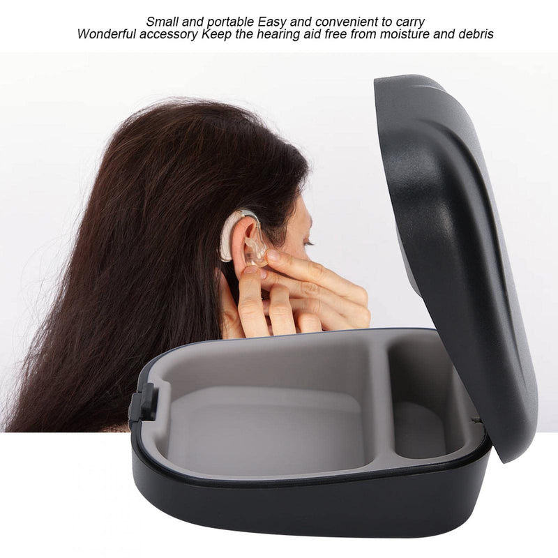 [Australia] - Hearing Aid Case Portable Drop Resistance Hearing Aid Storage Box Portable Hearing Aid Box Hearing Aid Protective Box for Store Hearing Aids(black) black 