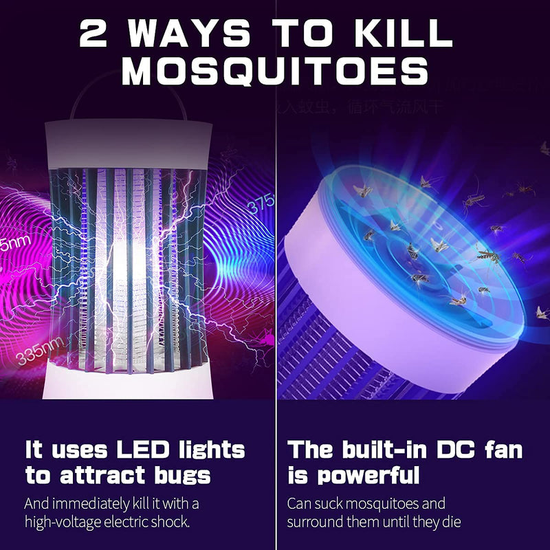 [Australia] - AICase Portable electronic rechargeable mosquito fly killer lamp/bug zapper for summer trip,outdoor camping,patio,home and garden (white) White 