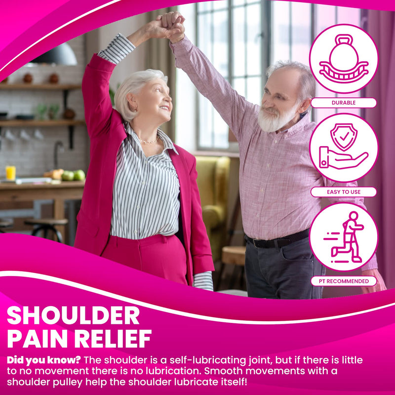 [Australia] - RangeMaster PinkRanger Shoulder Pulley with Patient Guide │ Aids Recovery and Rehabilitation │ Helps Enhance Pain Free Range of Motion │ Adjustable, Metal Bracket Door Attachment Pink 