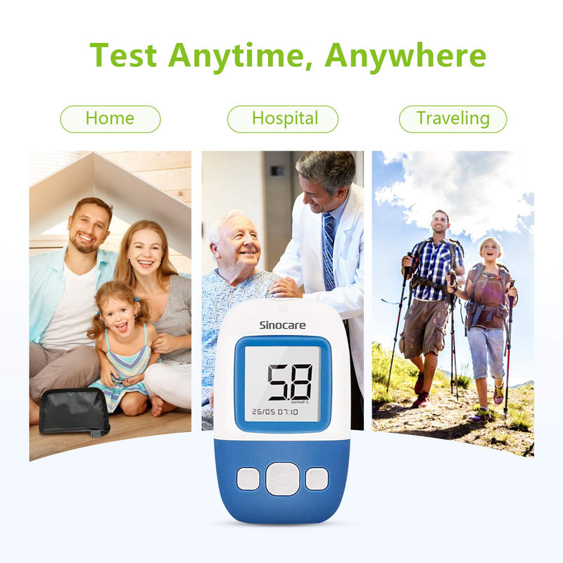 [Australia] - sinocare Blood Glucose Monitor,Diabetes Test Kit [Upgrade Version] with 200 Memory Capacity, Blood Sugar Monitor with Test Strips x 50 and Lancets x 50, sinocare Safe AQ Angel -in mmol/L Angel Monitor + Strips & Lancets*50 