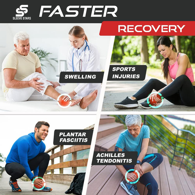 [Australia] - Sleeve Stars Ankle Brace for Plantar Fasciitis Relief, Ankle Wrap for Sprained Ankle, Ankle Brace for Women & Men, Heel Protectors Sleeve w/ Ankle Support Strap, Heel Brace for Heel Pain (Single/Hot Pink) 1 Hot Pink 
