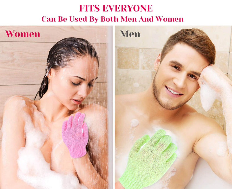 [Australia] - Exfoliating Gloves, Anezus 12 Pairs Exfoliating Shower Bath Scrub Gloves Exfoliator Glove for Body, Shower, Bath, Scrub and Spa Massage Dead Skin Cell Remover (6 Colors) 