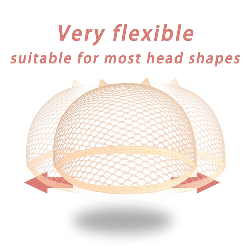 [Australia] - Wig Caps,Smilco 10 Pieces Mesh Wig Cap Net,Weaving Hair Net,Fishnet Wig Cap For Women(Natural Nude) Natural Nude 