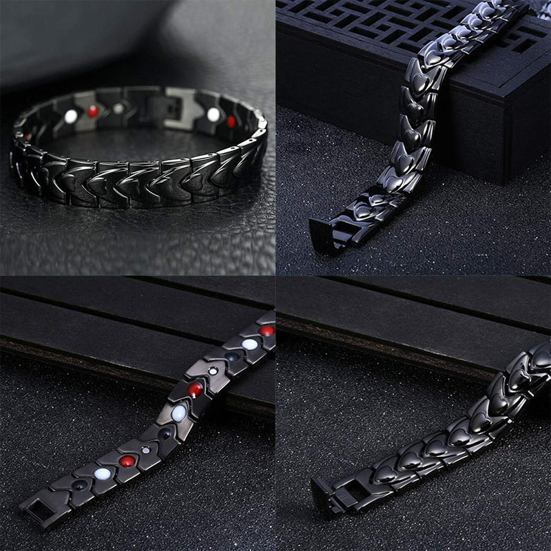 [Australia] - Strong Magnetic Bracelets for Men Titanium Double Strength Magnets Wristband Bracelets 