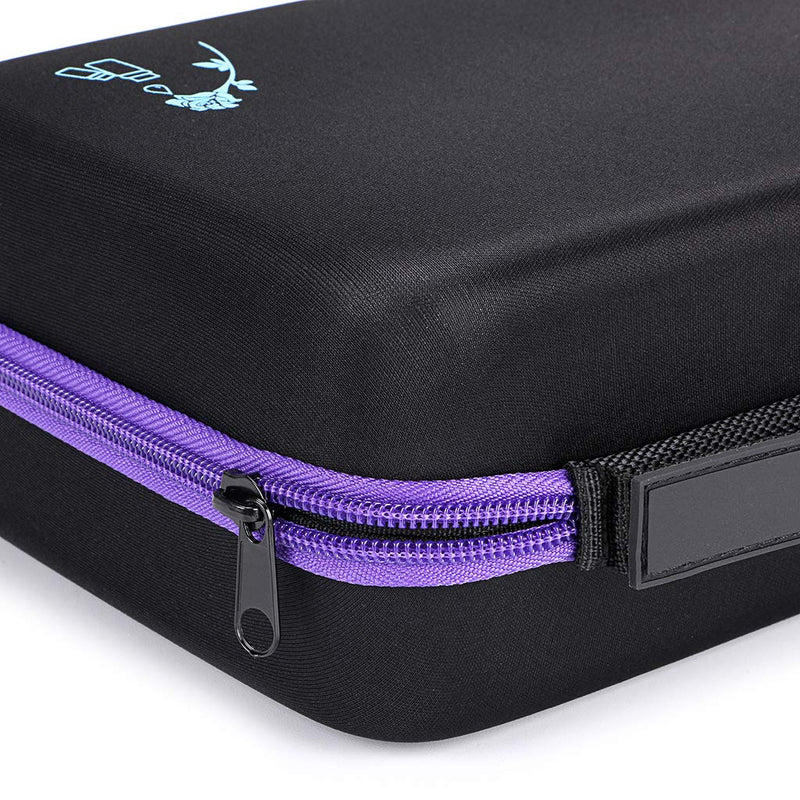 [Australia] - Hipiwe Hard Shell Essential Oil Carrying Case 30 Bottles EVA Essential Oils Storage Bag - Perfect for doTerra and Young Living Oils with Foam Insert (Black + Purple) 