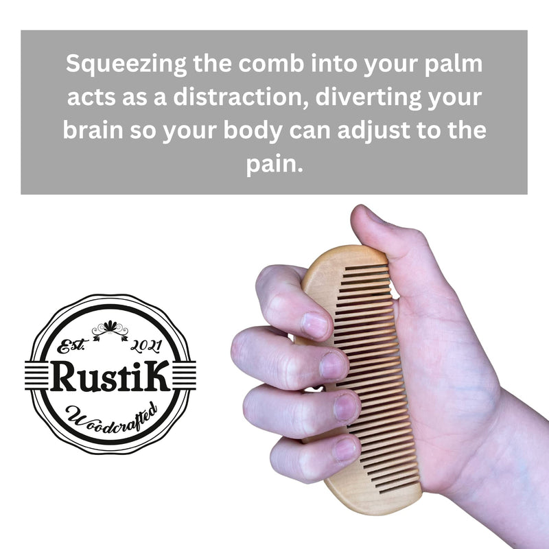 [Australia] - Labour/Birthing Comb Set by RustiK, Natural Pain Relief, Splinter Free Pear Wood, Can be used with Anxiety or other Pain/Stress Situations. 