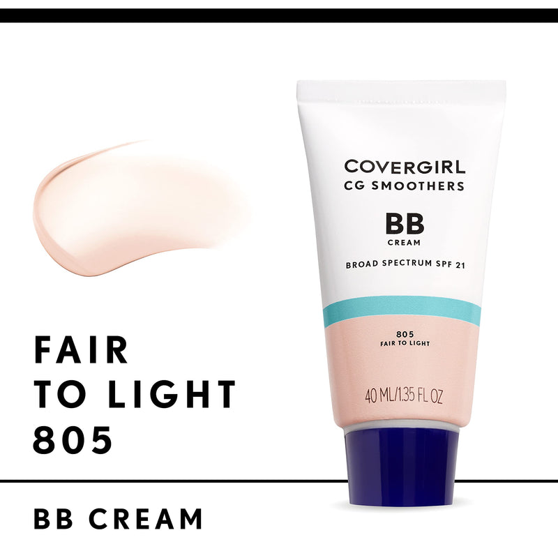 [Australia] - COVERGIRL Smoothers Lightweight BB Cream, Fair to Light 805, 1.35 oz (Packaging May Vary) Lightweight Hydrating 10-In-1 Skin Enhancer with SPF 21 UV Protection 805 FAIR TO LIGHT 1 Count 