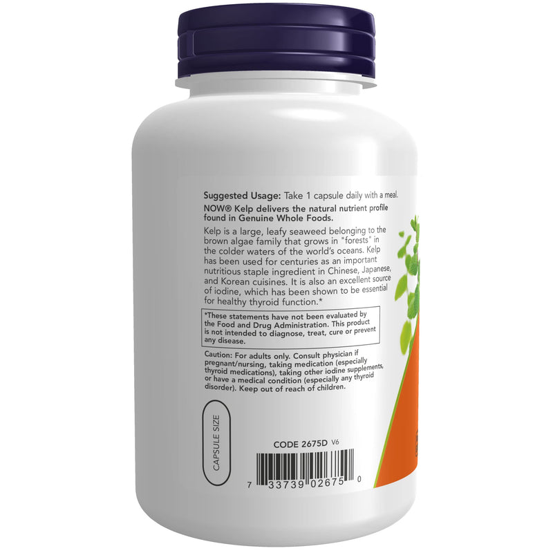 [Australia] - NOW Supplements, Kelp 325 mcg of Natural Iodine, Supports Healthy Thyroid Function*, Super Green, 250 Veg Capsules 250 Count (Pack of 1) 