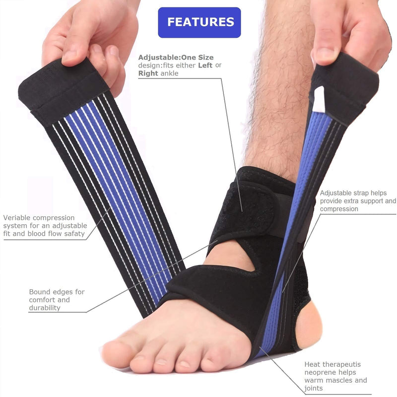 [Australia] - Ankle Brace Support for Men and Women, Adjustable Compression Ankle Protection Wrap, Breathable Stabilizer Super Elastic Ankle Supporting for Sprain, Injury Recovery, Plantar Fasciitis , One Size Fits Most (1 pcs) 