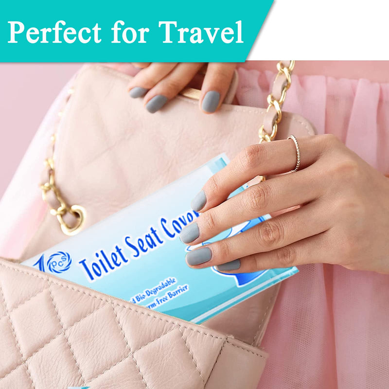 [Australia] - 60PCS Disposable Toilet Seat Covers, Flushable Toilet Seat Covers for Kids Adults Pregnant Women, Disposable Toilet Seat Cover for Travel, Use in Public Toilets 