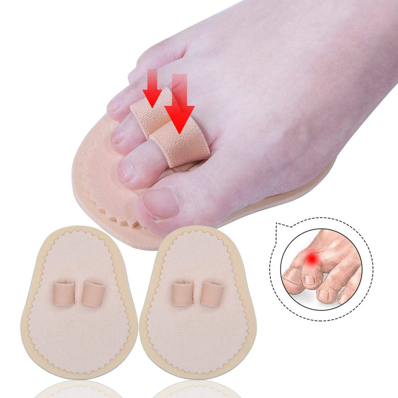 [Australia] - Toe Splint & Straightener, Adjustable Loops Hammer Toe Correctors Brace w/Slip-on Cushion Metatarsal Pads for Claw Curled & Crooked Toes - Support Guard for Pre Post Surgery (2 loops one pair) 2 loops one pair 