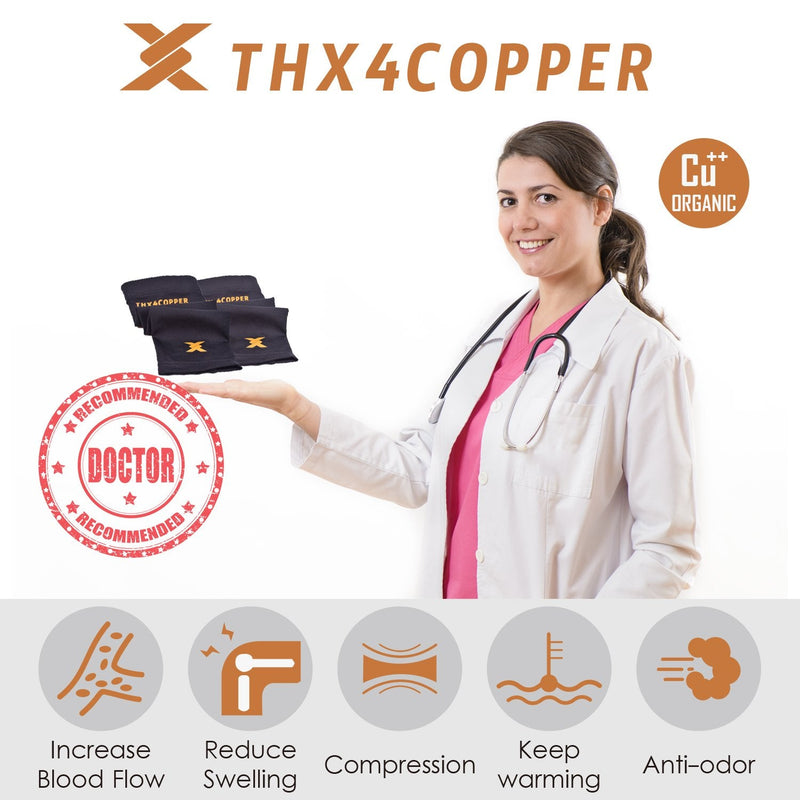 [Australia] - Thx4COPPER Elbow Compression Sleeve(2 Pieces) - 1Copper Infused Support –Guaranteed Recovery Copper Elbow Brace-Idea for Workouts, Sports, Golfers, Tennis Elbow, Arthritis, Tendonitis-Large Large (Pack of 2) 
