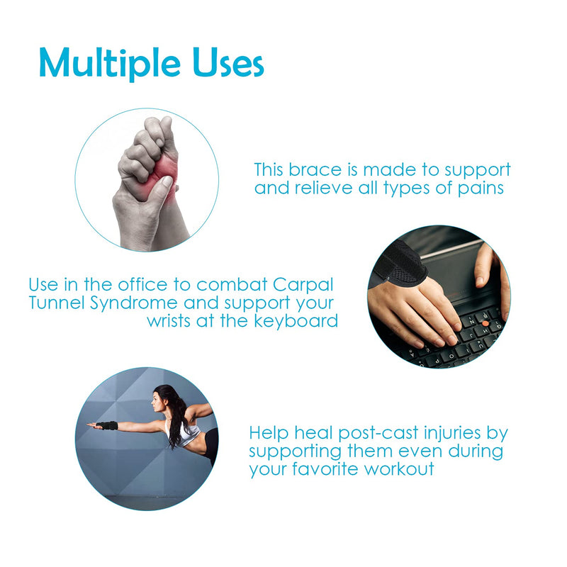 [Australia] - Wrist Brace, Carpal Tunnel Braces, Splint Supports, Right & Left Pair, Two (2), Small/Medium, Fitted Pain Relief, Reduced Recovery Time, Forearm Compression, Breathable, Sprain, Arthritis, Tendinitis 