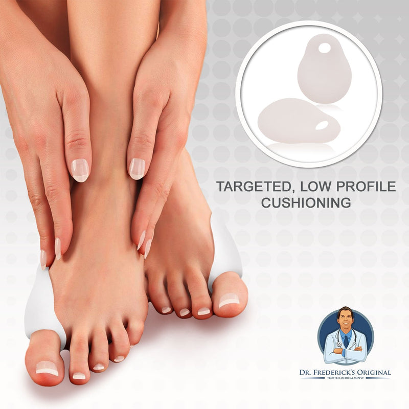 [Australia] - Dr. Frederick's Original Low-Profile Bunion Cushion Set - 2 Pieces - Gel Bunion Pad to Relieve Hallux Valgus Pain - Slim, Convenient, Reusable Bunion Shields - Perfect for Active Lifestyle 