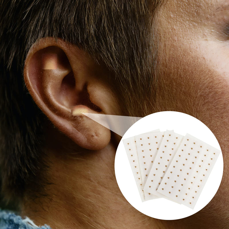 [Australia] - Healifty 200Pcs Ear Press Seeds Acupuncture Vaccaria Plaster Bean Acupoint Massage Paste Ear Stickers for Ear Therap Pain Relief Care Light Yellow 