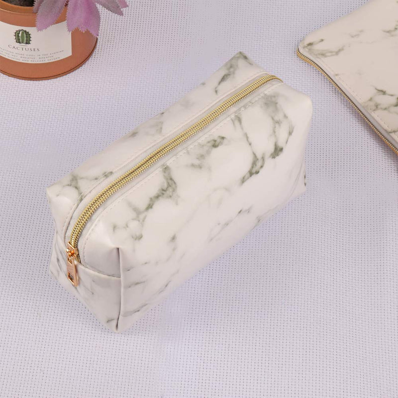 [Australia] - SUBANG 3 Pack Marble Makeup Bag Toiletry Bag Travel Bag Portable Cosmetic Bag Makeup Brushes Bag Waterproof Organizer Bag for Women Girls Men White Marble 