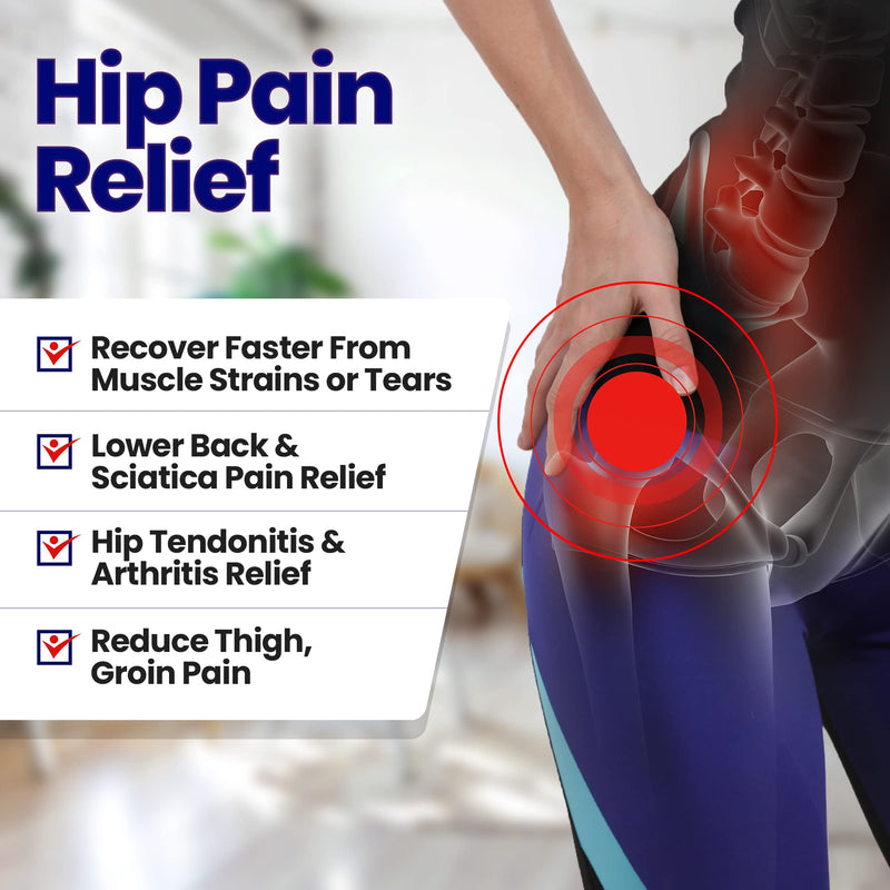 [Australia] - Hip Brace Thigh Compression Sleeve – Hamstring Compression Sleeve & Groin Compression Wrap for Hip Pain Relief. Support for Hip Replacements, Sciatica, Quad Muscle Strains - Large Left Large (Pack of 1) 