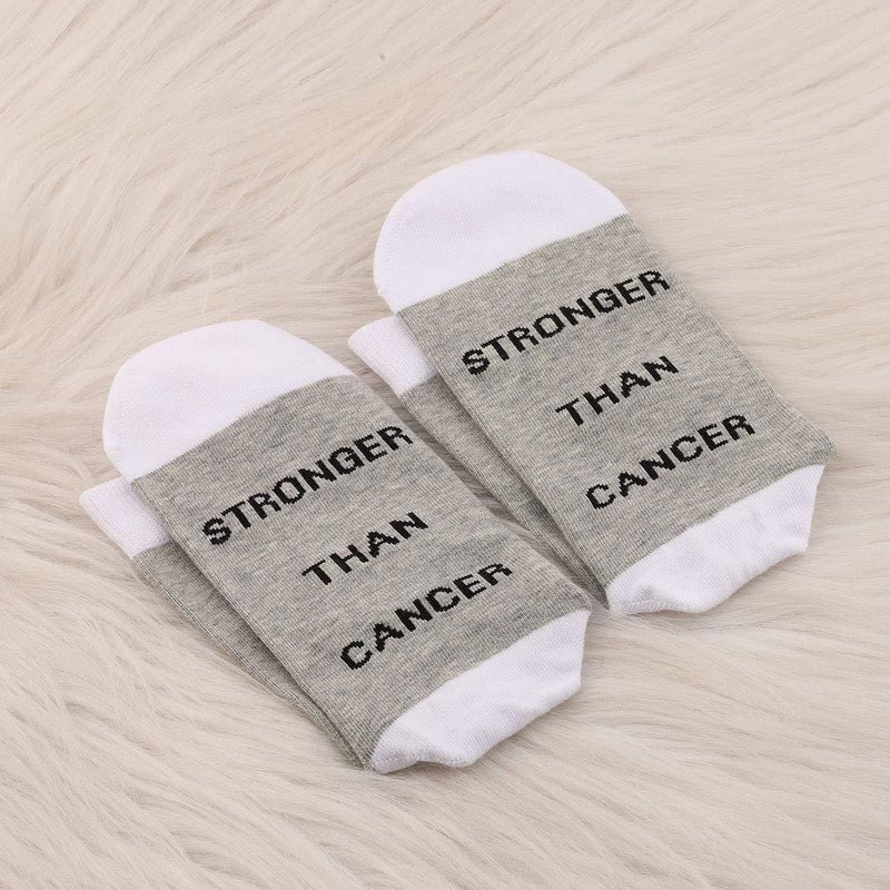 [Australia] - PYOUL 1 Pair Cancer Awareness Gift Cancer Survivor Gift Stronger Than Cancer Socks Kicking Cancer's Ass 