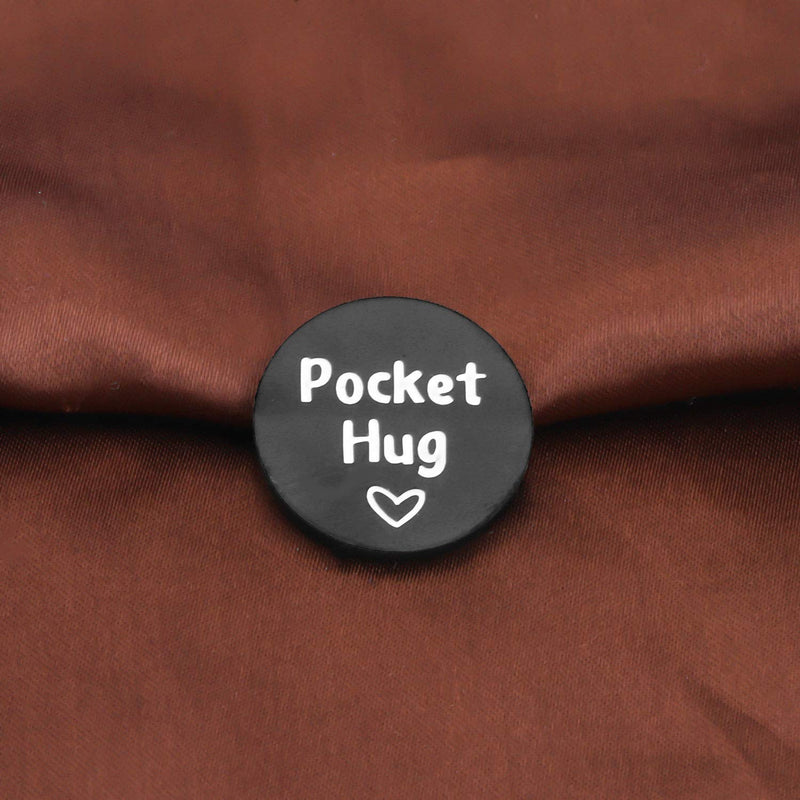 [Australia] - KUIYAI Pocket Hug Token Always Remember You are Braver Than You Believe Token Inspiration Gift Long Distance Relationship Gift Remember-Pocket Hug Black 