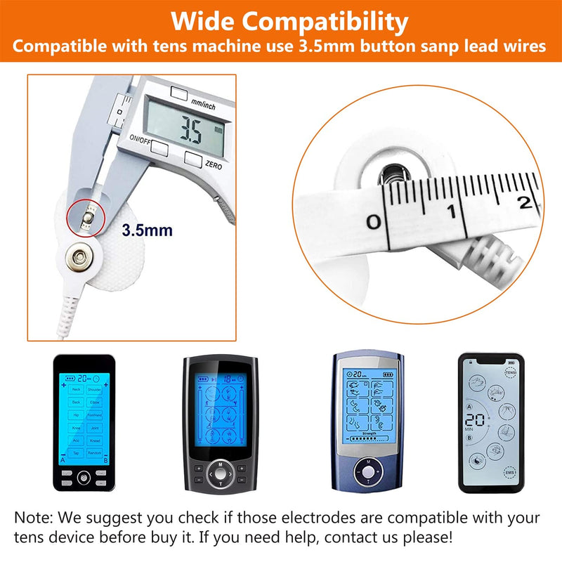 [Australia] - 20 Pack TENS Unit Replacement Pads Reuse More Than 35 Times, Snap Electrode Pads for Tens Unit with Standard 3.5mm snap-on Connector, Compatible with Belifu TENS 20 Piece Set 