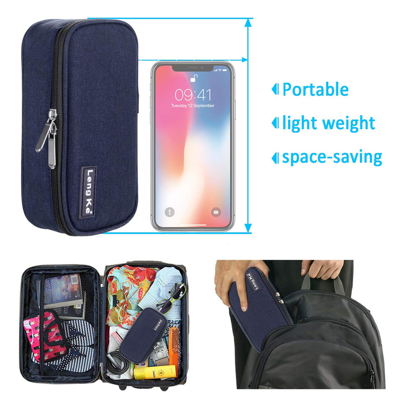 [Australia] - YOUSHARES Insulin Travel Case - Insulated Medication Cooler Travel Bag for Diabetic Insulin Pen and Vials Storage with 2 Cooling Ice Packs (Blue) Case Blue 