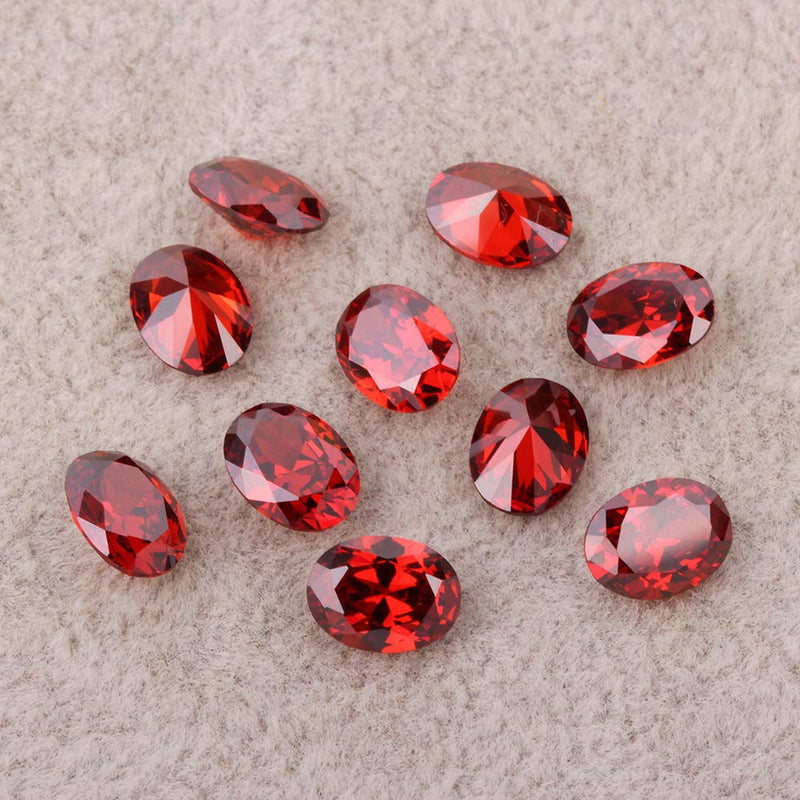 [Australia] - Ximimark 10Pcs Oval Shape Cut Red Ruby Mozambique Loose Gemstone 7x5mm 