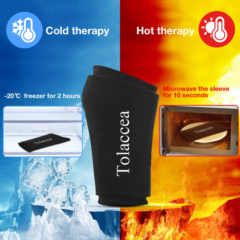 [Australia] - Tolaccea Wrist Ice Pack Wrap & Heating Pad Microwavable Hot & Cold Therapy Wrist Brace for Pain Relief of Carpal Tunnel, Rheumatoid Arthritis, Tendonitis, Sports Injuries, Swelling, Bruises & Sprains Black Medium(6.5''-8.5'') 