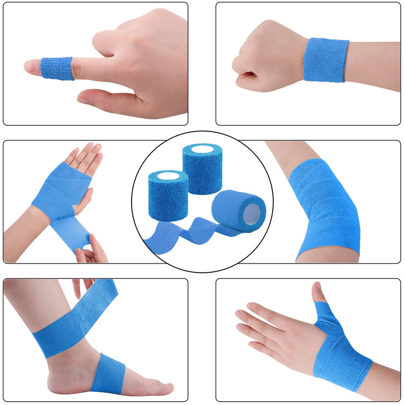 [Australia] - BQTQ 30 Rolls Self Adhesive Bandage Wrap Blue Adhesive Wrap 2 inch Self Adherent Wrap Stretch Bandages Self Stick Bandage Wrap Tape for Wrist Ankle Swelling Sprains (Blue) 