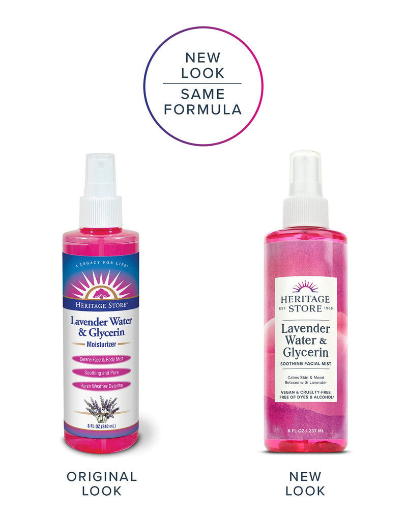 [Australia] - Heritage Store Lavender Water & Glycerin Soothing Facial Mist | Calms Skin & Mood | Refreshes & Hydrates | Vegan | 8oz 