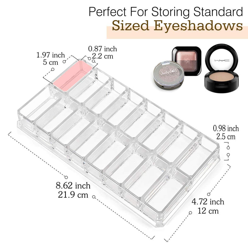 [Australia] - Luxspire Acrylic Eyeshadow Organizer, 16 Space Cosmetic Makeup Organizer for Pots, Eyeshadows, Mini Highlighter Blushes Display Storage Case Beauty Care Holder Container for Drawer Vanity Desk - Clear 