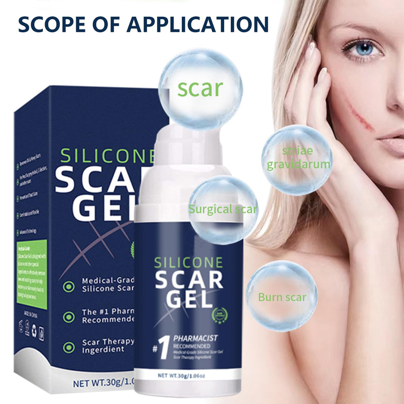 [Australia] - Silicone Scar Gel - Scar Gel Cream - Scar Treat Gel - Scar Removal Cream for C-Section, Stretch Marks, Acne, Surgery, Effective for Both Old and New Scars 