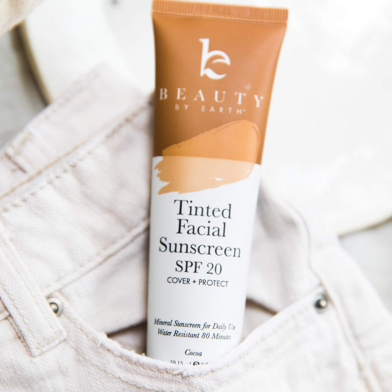 [Australia] - Tinted Sunscreen for Face - SPF 20 With Natural & Organic Ingredients Broad Spectrum Sunblock Lotion, Tinted Moisturizer Zinc Oxide Sunscreen Face for Skincare, Facial Sunscreen (Cocoa) Cocoa 