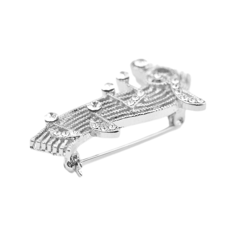 [Australia] - chelseachicNYC Tiny Jewel Crystal Music Note Melody Brooch Pin Silver 