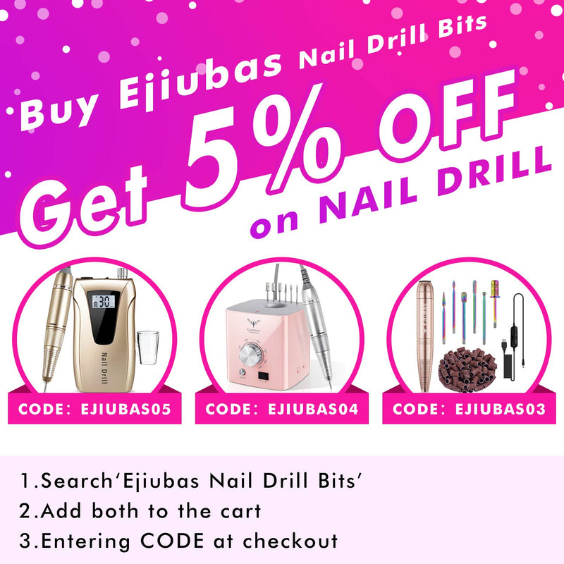 [Australia] - Ejiubas Nail Drill Bits 10Pcs 3/32"(2.35mm) Diamond Drill Bit Set for Nails Professional Cuticle Drill Bit Efile Nail Bit for Acrylic Gel Nails, Manicure Pedicure Shapen Remove Tools, Home Salon Use 