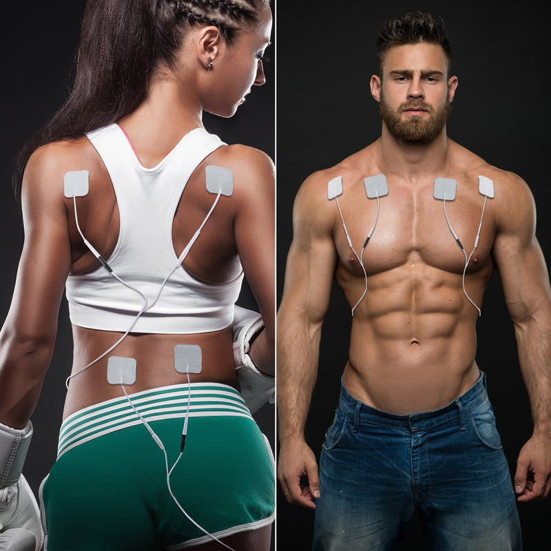 [Australia] - Muscle Stimulator EMS TENS Unit - FDA Cleared TENS Machine Pulse Massager for Pain Management Back Pain Joint or Muscle Pain and Rehabilitation with 10pcs Premium Electrode Pads Black 