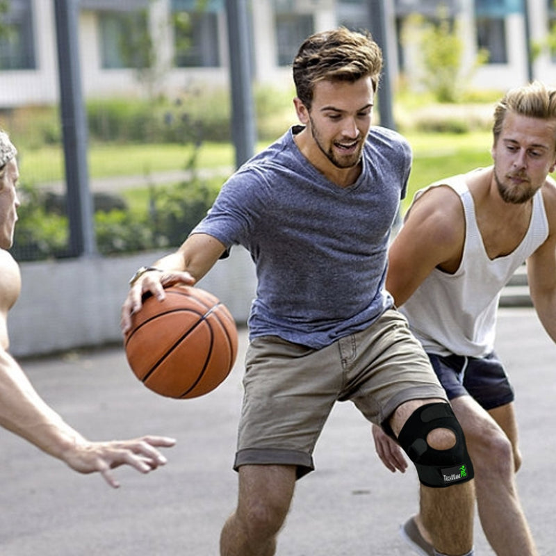 [Australia] - TechWare Pro Knee Brace Support - Knee Braces for Knee Pain. Relieves ACL, LCL, MCL, Meniscus Tear, Arthritis, Tendonitis Pain. Dual Stabilizers Non Slip Neoprene. Adjustable Bi-Directional Straps -5 Sizes Xlarge 