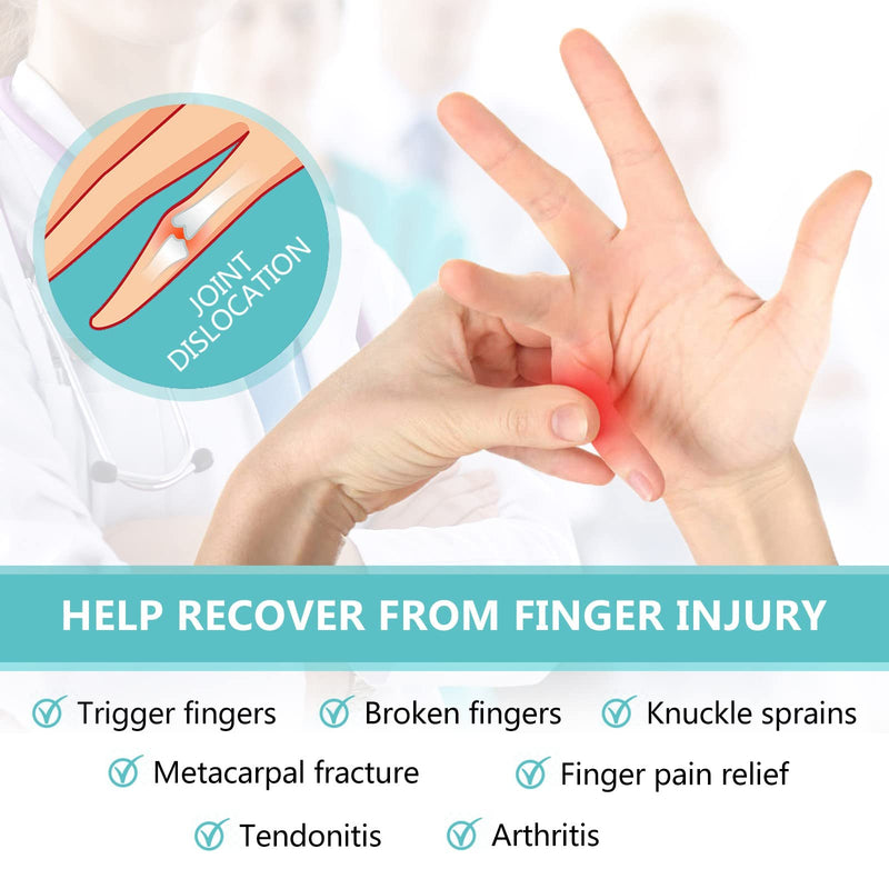 [Australia] - 2 Finger Splint Trigger Finger Splint Adjustable Two Finger Splint Full Hand and Wrist Brace Support, Metal Straightening Immobilizer Treatment for Sprains, Mallet Injury, Arthritis (L/XL) L/XL 