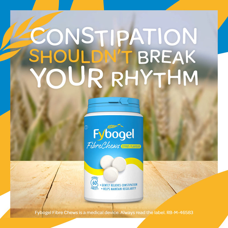 [Australia] - Fybogel Fibre Chews, Citrus Flavour for Constipation Relief, Chewable Fibre Tablets, 60 Tablets 