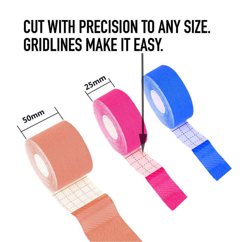 [Australia] - Xinwe Kinesiology Tape Uncut Bulk Rolls Physical Therapeutic Tape for Sports/Athletic/Therepy 3-Pack 2 Inch x 16.4 Feet/ 1Inch x 16.4 Feet Beige/pink/blue 