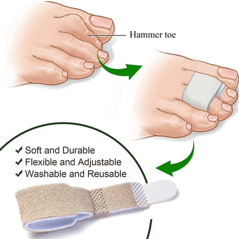 [Australia] - 6 Pcs Hammer Toe Straightener, Hammer Toe Splints, Crooked Toes & Overlapping Toes，Protecting Curved Toes and Hammertoes, Overlapping Toe Protector，Toe Cushioned Bandages for Correcting Hammer Toes 