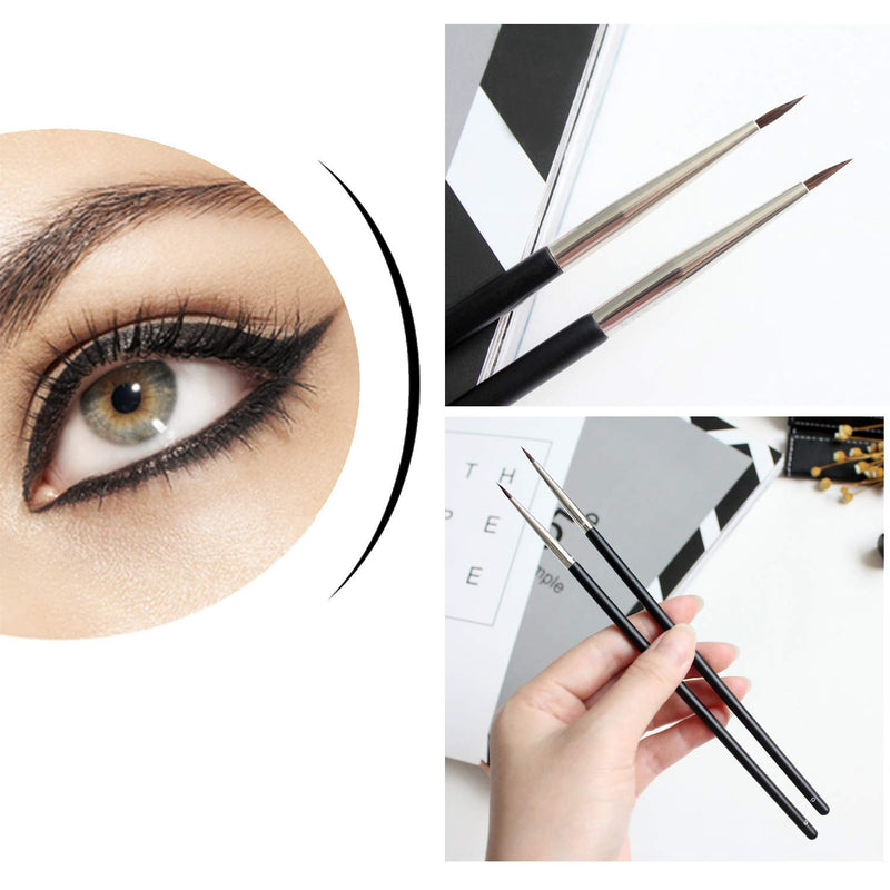 [Australia] - Dogie Lyn Eye Makeup Gel Eyeliner Brushes - Ultra Fine Bent Eyeliner Brush Angled Eye Define Pointed Round Brush Kit Makeup Brushes kit 